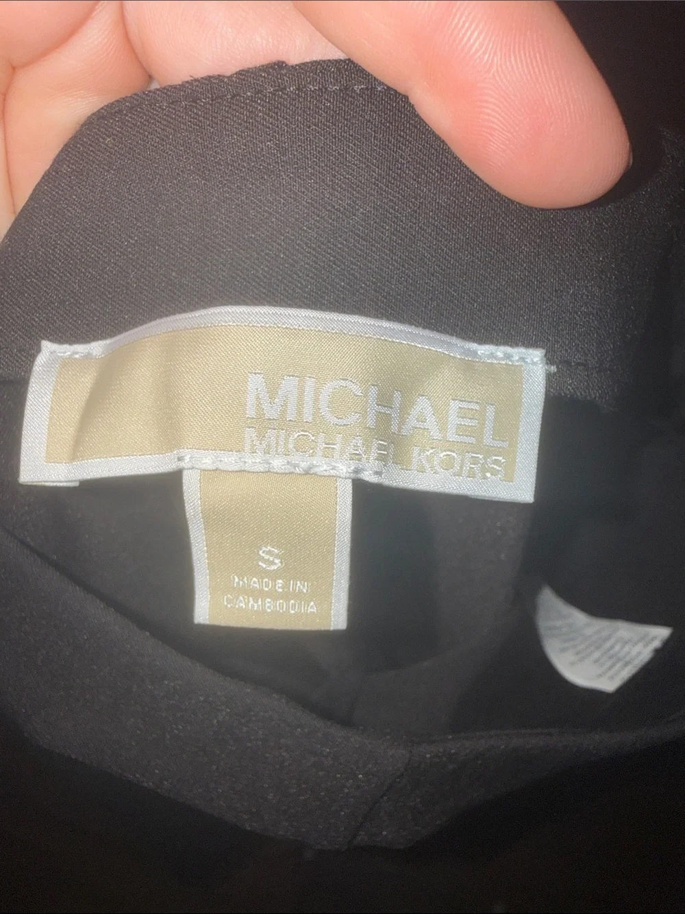 Michael Kors Black Leggings with Gold MK Accent